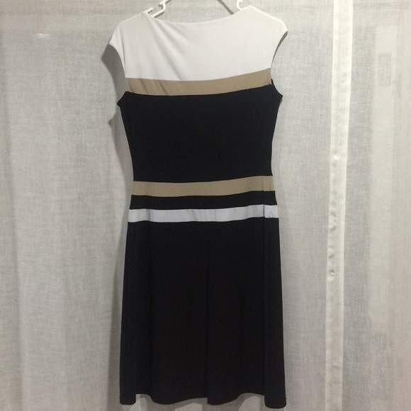 Chaps black, white and tan dress - Picture 4 of 4